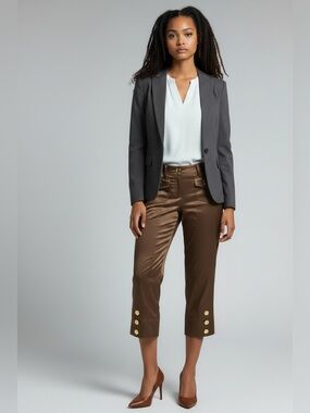Cache - EC - Vintage Express Color Gaucho Crop Pants